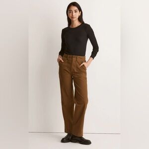 Madewell Petite Olive Utility Straight Pants